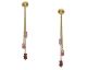 Boucles d'oreilles pendantes argent doré rubis Orus - BOD1158RUBIS