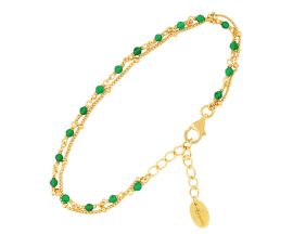 Bracelet argent doré et onyx verts Orus - BRD033GREENGOLD