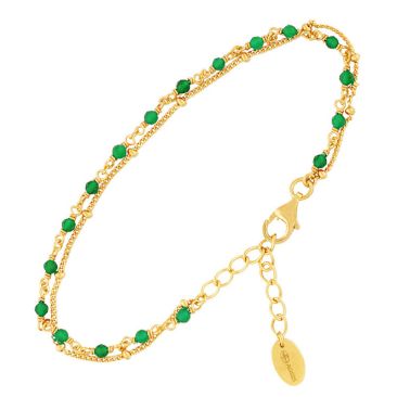 Bracelet argent doré et onyx verts Orus - BRD033GREENGOLD