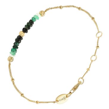 Bracelet argent doré et émeraudes Orus - BRD1158EMERAUDE