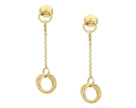 Boucles d'oreilles pendantes argent doré Orus - CA446GOLD