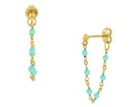 Boucles d'oreilles pendantes argent doré amazonite Orus - BOD001AMAZONITEGOL
