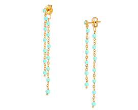 Boucles d'oreilles pendantes argent doré amazonite Orus - BOD003AMAZONITEGOL
