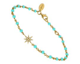 Bracelet argent doré, amazonite et oxydes Orus - BRD052AMAZONITEGOL