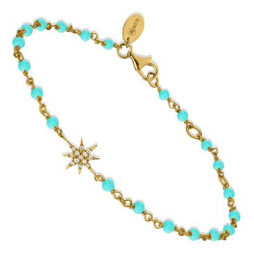 Bracelet argent doré, amazonite et oxydes Orus - BRD052AMAZONITEGOL