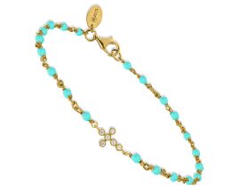 Bracelet argent doré, amazonite et oxydes Orus - BRD053AMAZONITEGOL