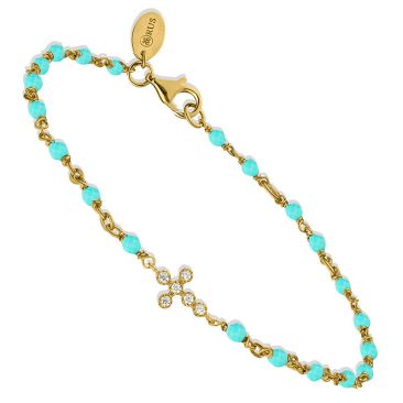 Bracelet argent doré, amazonite et oxydes Orus - BRD053AMAZONITEGOL