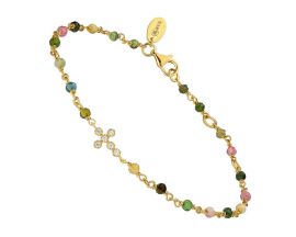 Bracelet argent doré, tourmaline et oxydes Orus - BRD053TOURMALINE