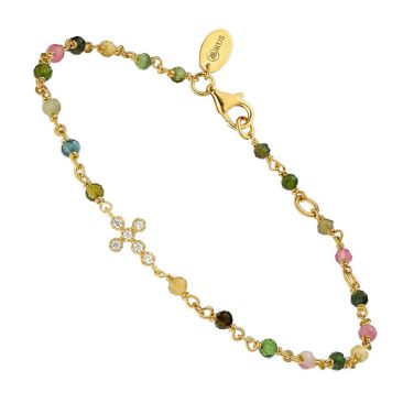 Bracelet argent doré, tourmaline et oxydes Orus - BRD053TOURMALINE