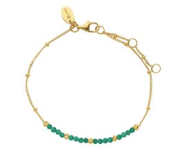 Bracelet argent doré et onyx verts Orus - BRD073ONYXVERT