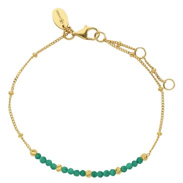 Bracelet argent doré et onyx verts Orus - BRD073ONYXVERT