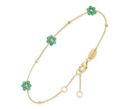 Bracelet argent doré et onyx verts Orus - BRD200ONYXVERT