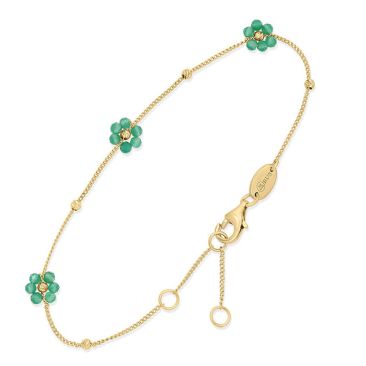 Bracelet argent doré et onyx verts Orus - BRD200ONYXVERT