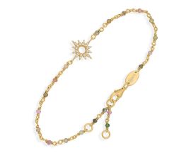 Bracelet argent doré, tourmalines et oxydes Orus - BRD210TOURMALINE