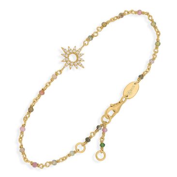 Bracelet argent doré, tourmalines et oxydes Orus - BRD210TOURMALINE