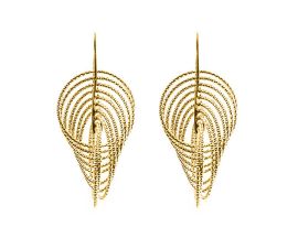 Boucles d'oreilles pendantes argent doré Orus - CA340GOLD