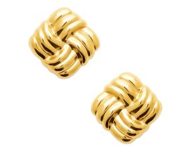 Boucles d'oreilles boutons acier doré - JBIXBPE