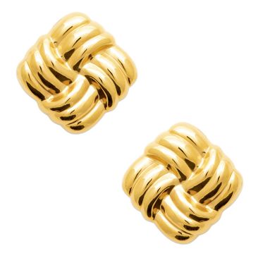Boucles d'oreilles boutons acier doré - JBIXBPE