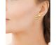 Boucles d'oreilles boutons acier doré et perles Stepec - JBIEXPE