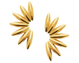 Boucles d'oreilles boutons acier doré - JBJPSPE
