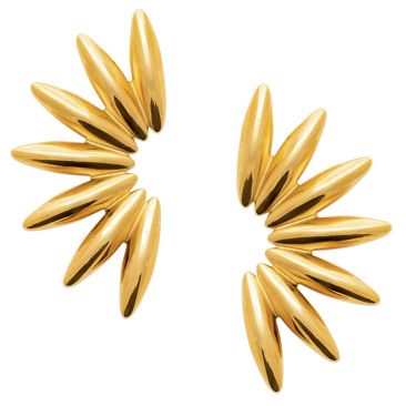 Boucles d'oreilles boutons acier doré - JBJPSPE
