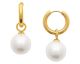 Boucles d'oreilles créoles acier doré et perles Stepec- JXPTPPE