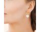Boucles d'oreilles créoles acier doré et perles Stepec- JXPTPPE