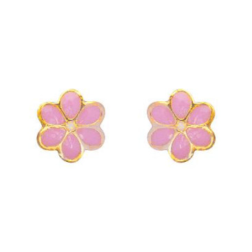 Boucles d'oreilles fleurs boutons or Lucas Lucor - BOR79
