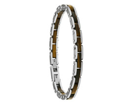 Bracelet acier & oeil de tigre Jourdan - JH100038B