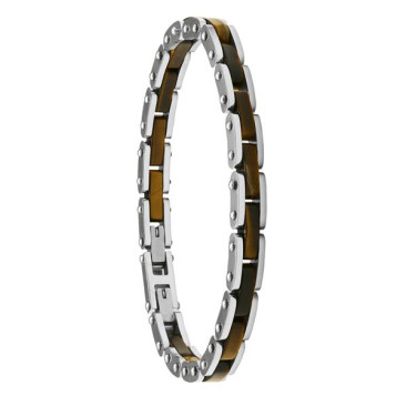 Bracelet acier & oeil de tigre Jourdan - JH100038B
