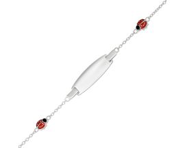 Bracelet identité argent bébé coccinelle Stepec - aJUBIX