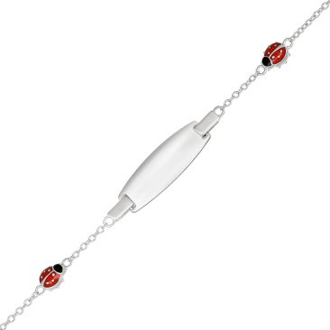 Bracelet identité argent bébé coccinelle Stepec - aJUBIX