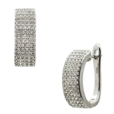 Boucles d'oreilles créoles argent & oxydes LINEARGENT - 19923-A