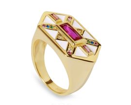 Bague argent & oxydes LINEARGENT - 20328-R