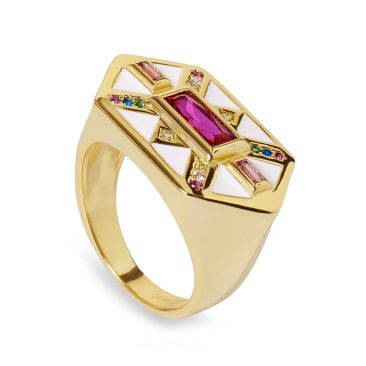 Bague argent & oxydes LINEARGENT - 20328-R