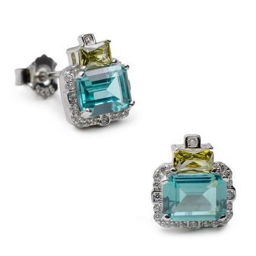 Boucles d'oreilles argent & oxydes LINEARGENT - 20680-V-A