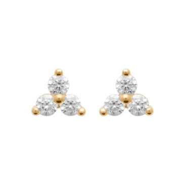 Boucles d'oreilles boutons plaqué or Stepec - IJPJBJBP