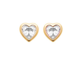 Boucles d'oreilles coeurs boutons plaqué or Stepec - IJPTBEBP