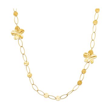 Collier sautoir acier doré Stepec - JBIJIJTU