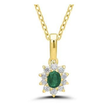 Collier or émeraude(s) & diamant(s) - aiNlIUOJj em oj