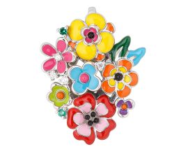 Pendentif argent & oxydes fleurs Una Storia - BQ121225
