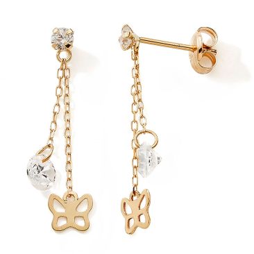 Boucles d'oreilles pendants or Stepec - N10643