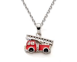 Collier enfant camion de pompiers argent Stepec - cIUBT