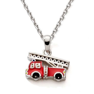 Collier enfant camion de pompiers argent Stepec - cIUBT