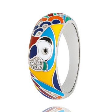 Bague Una Storia Perroquet argent et oxydes