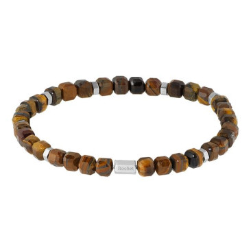 Bracelet Oeil de tigre et Acier Rochet