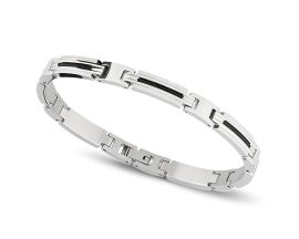 Bracelet Acier/Câble Bicolore PVD Noir Rochet
