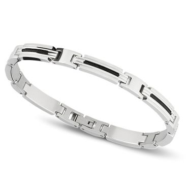 Bracelet Acier/Câble Bicolore PVD Noir Rochet