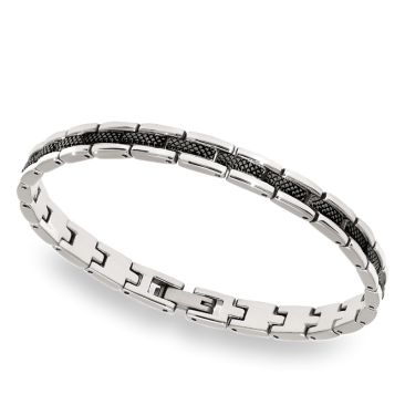 Bracelet Acier Bicolore PVD Noir Rochet
