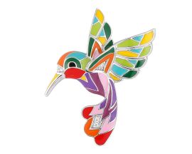 Pendentif colibri argent, émail et oxydes Una Storia
